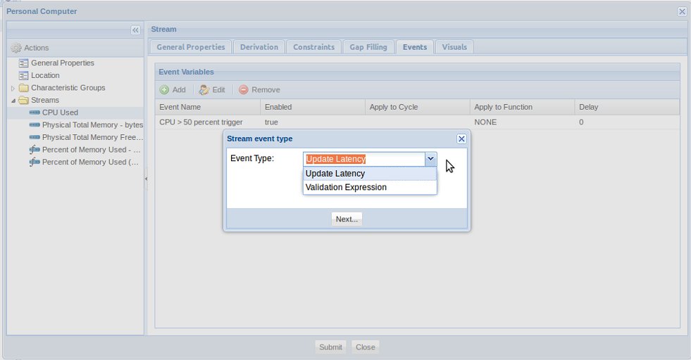 Component Stream Event List Component Stream Gap Filling
